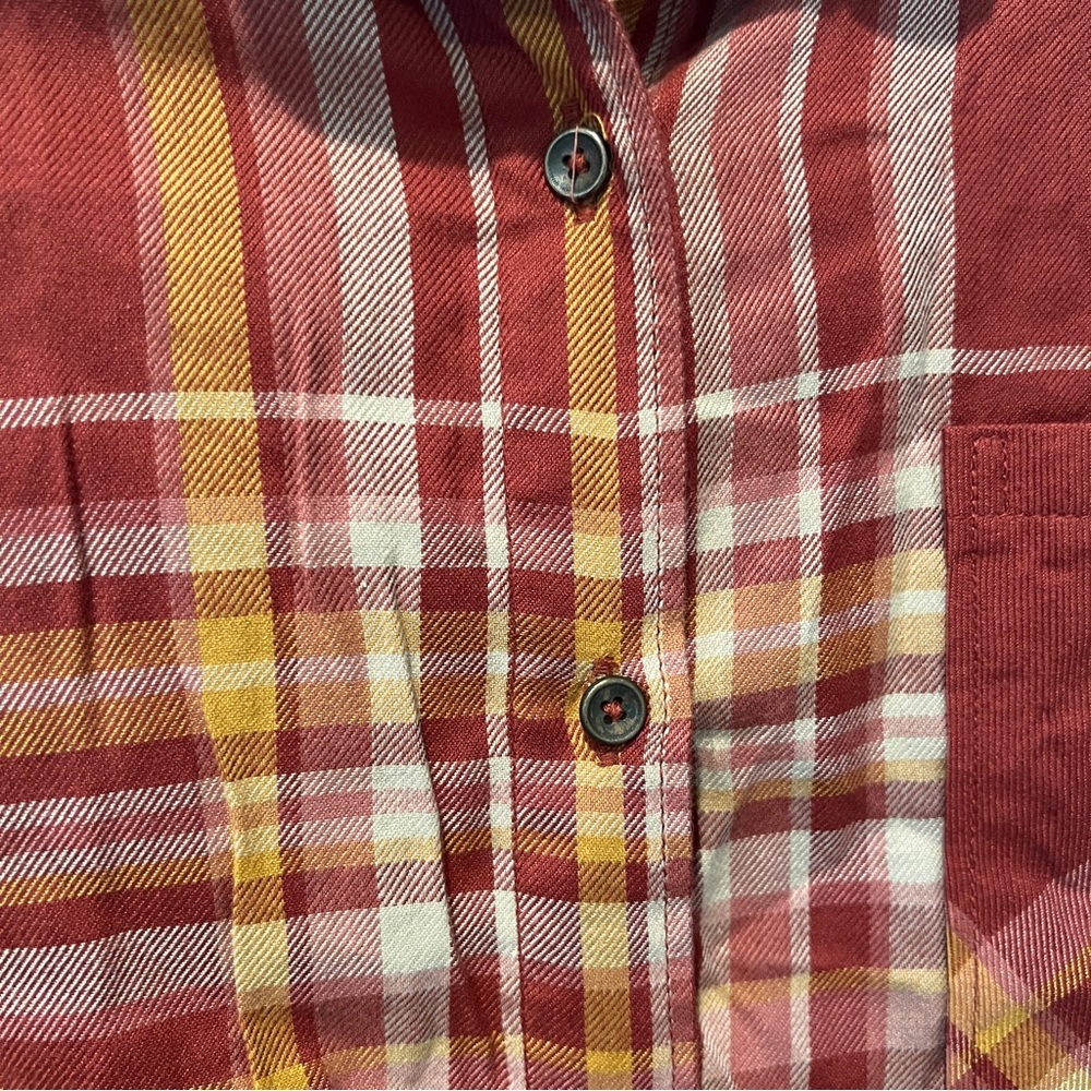 Natural Reflections Plaid Tie Sleeve Embroidered Back Panel Shirt - Picture 3 of 10